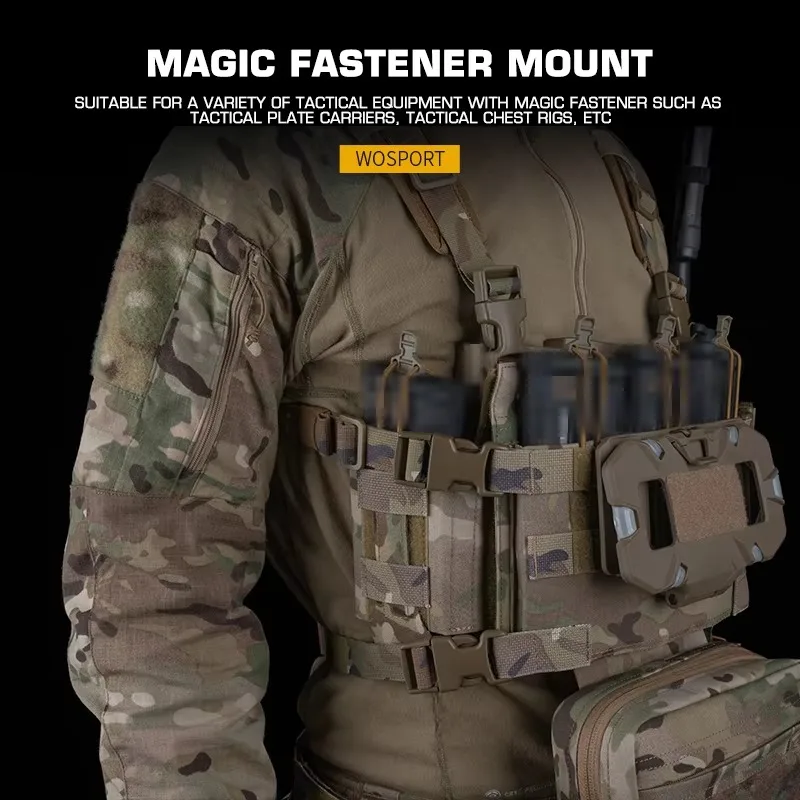 Bolsa lateral estilo R con soporte de grifo mágico para aparejo de pecho portador de placa, verde Ranger, bolsa táctica, bolsa lateral 5,56, bolsa de Radio Molle - imagen 4