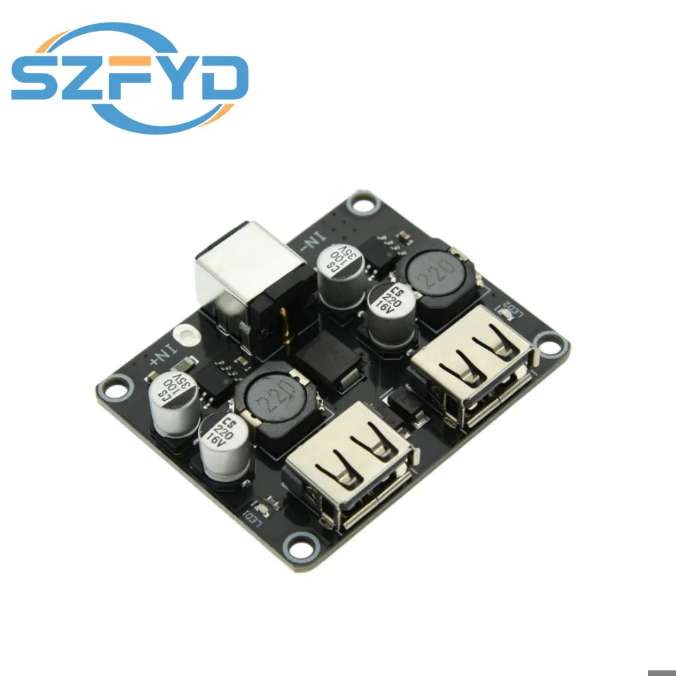 USB QC3.0 QC2.0 USB DC-DC convertidor reductor de carga módulo reductor 6-32V 9V 12V 24V a placa de circuito de cargador rápido 5V - imagen 3