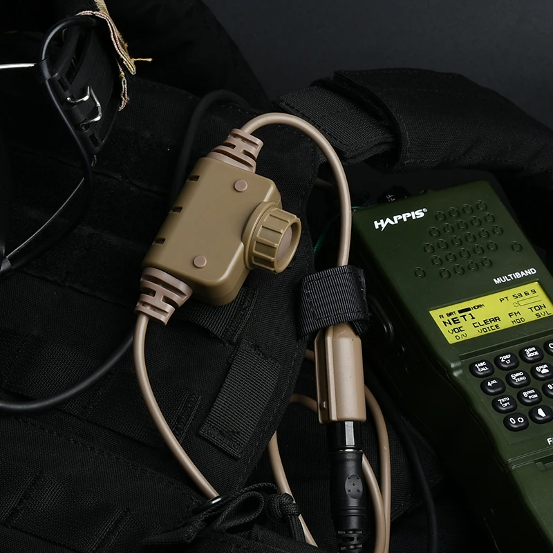 Accesorios tácticos PTT Conector de 6 pines Kenwood para auricular militar Baofeng Cable de transmisión por presión U94 Airsoft - imagen 4