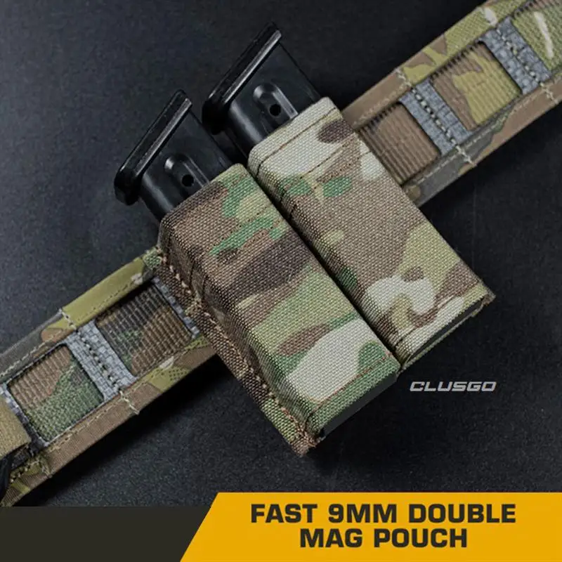 Bolsa táctica de doble cargador, soporte de munición con bolsa de descarga plegable, cinturón, paquete de cintura, 9MM, 5,56 M4, Molle, Rifle, Mag, 3 unidades por juego - imagen 5