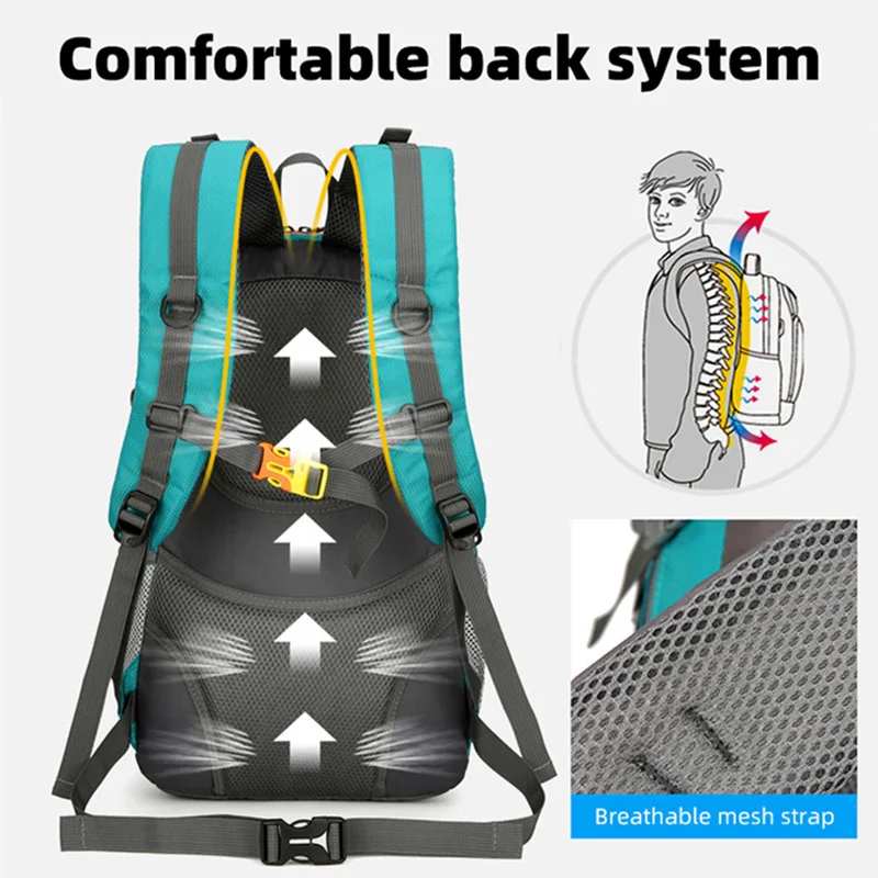 Mochila de senderismo, mochila de viaje ligera, bolsa de escalada para acampar al aire libre, mochila deportiva para equipaje de ciclismo, mochila grande para ordenador portátil - imagen 5