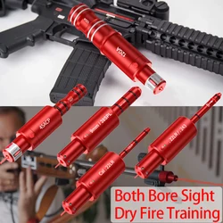 9mm 22LR.243.25.27.40S&W 7,62mm 6.5mm12GA Entrenador de luz verde roja magnética multifuncional Calibración de entrenamiento de doble propósito