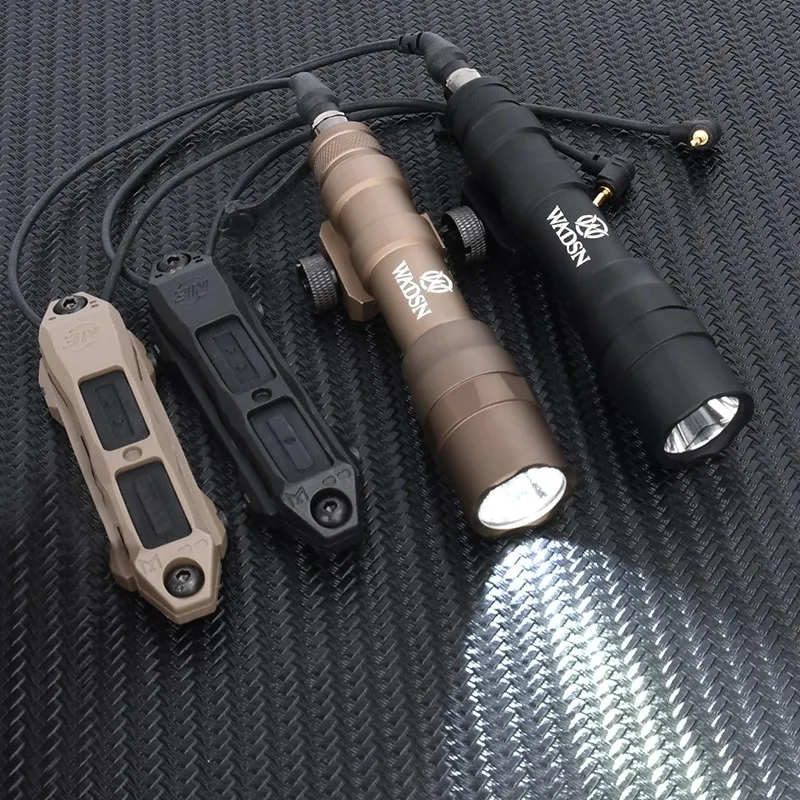 WADSN-Juego de linterna M600DF con interruptor de presión Dual m-lok Keymod, luz de explorador de caza táctica de 1400 lúmenes, enchufe de 2,5 MM - imagen 3