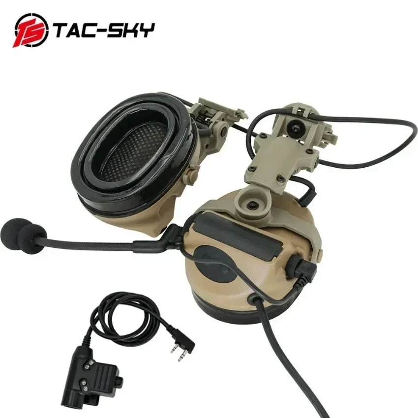TAC-SKY TSCII casco táctico auriculares para caza al aire libre Airsoft tiro orejeras TacticalC2 auriculares con enchufe U94 K ptt - imagen 4
