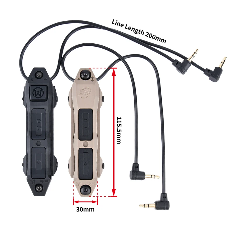Interruptor de Control remoto de presión aumentada táctico, luz de exploración de arma para Mlok Keymod DBAL A2 PEQ 15 NGAL MAWL linterna - imagen 2