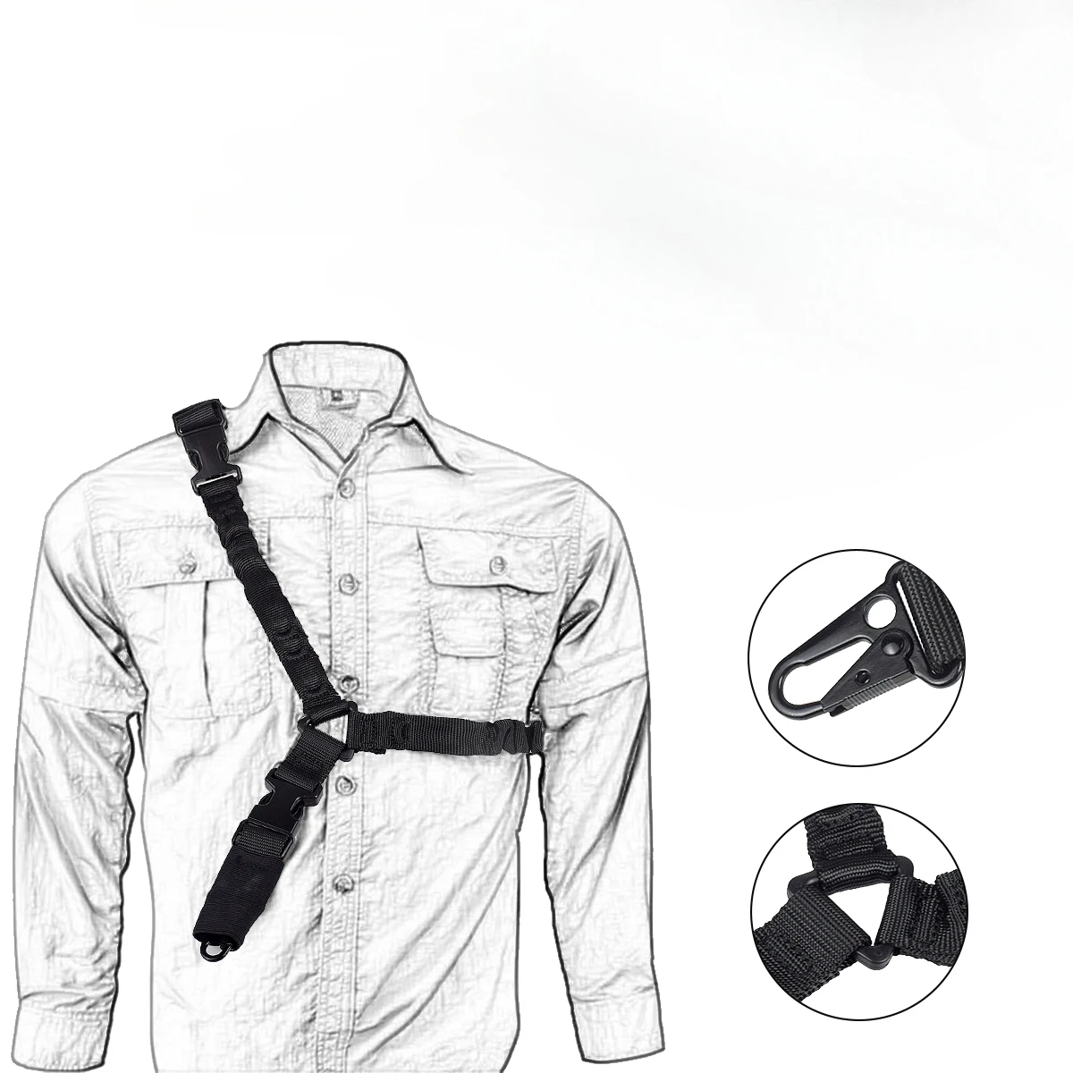 A-1 táctico de 20mm para pistola Lok, cabestrillo giratorio de un solo punto, correa elástica para Rifle, hebilla QD, Airsoft, caza, HK416 RSA, montaje AR15 - imagen 2