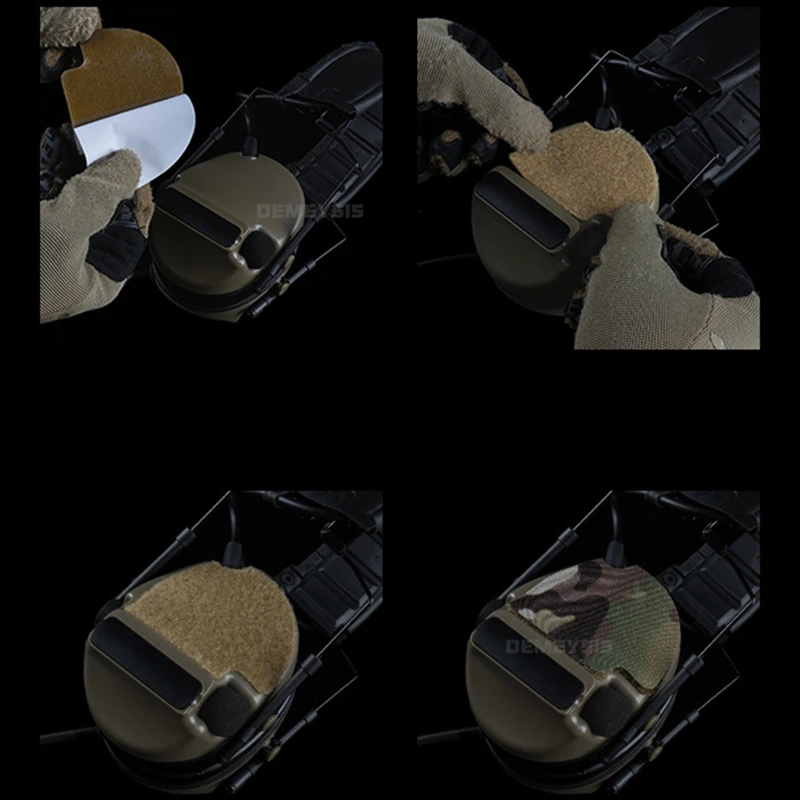 Organizador de cables de auriculares táctico, parche de camuflaje autoadhesivo para caza al aire libre, pegatina de Cable de auriculares Compatible con NVG - imagen 2