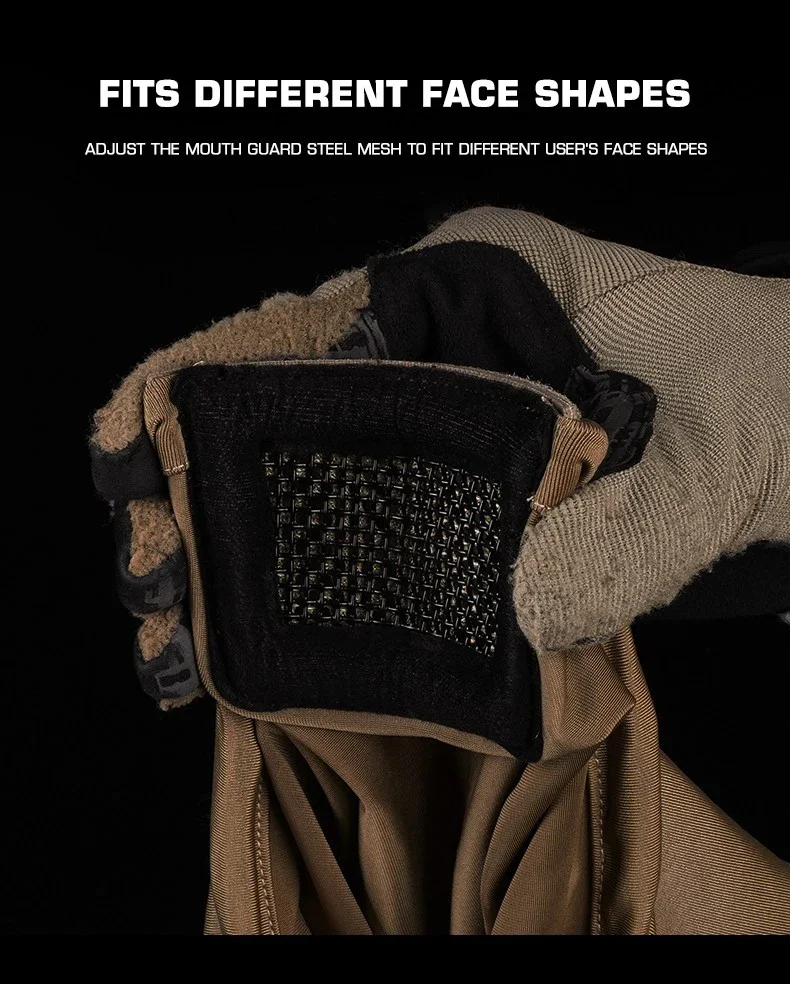 Pasamontañas táctico Máscara de malla Máscara táctica Ninja con protección facial completa para accesorios de caza al aire libre - imagen 5