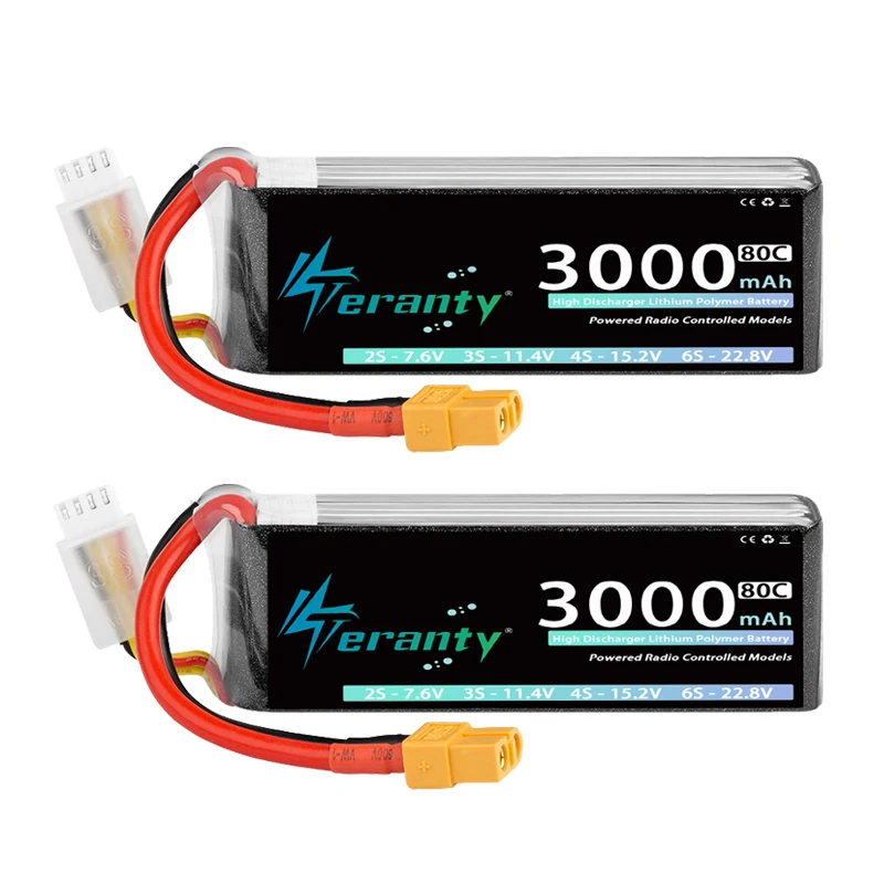 2pcs 11.4V 3000 XT60