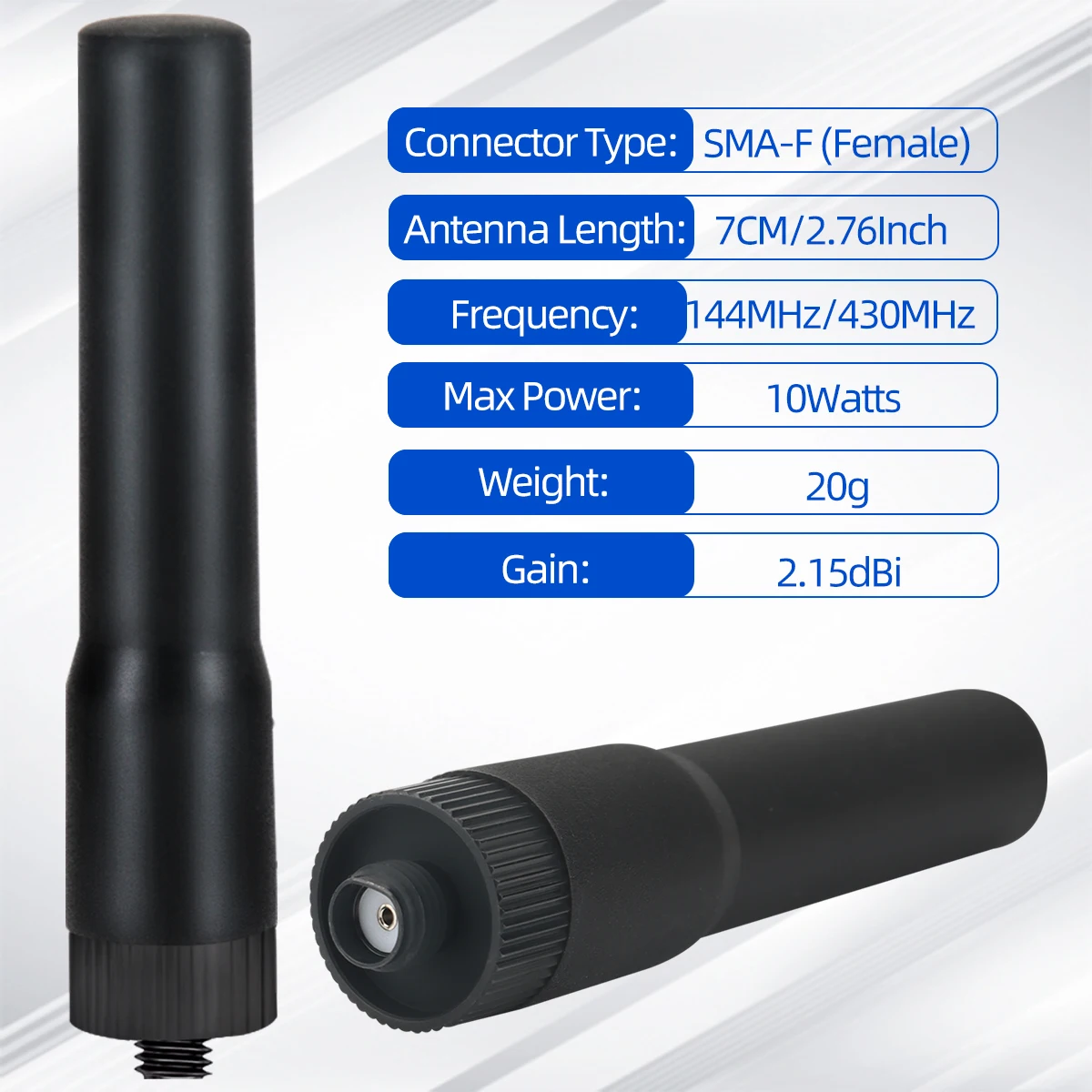 ABBREE SF-20 antena suave de doble banda SMA hembra/SMA-macho/BNC para Baofeng UV-5R UV-32 Quansheng UV-K5 8 Walkie Talkie ST20 - imagen 4
