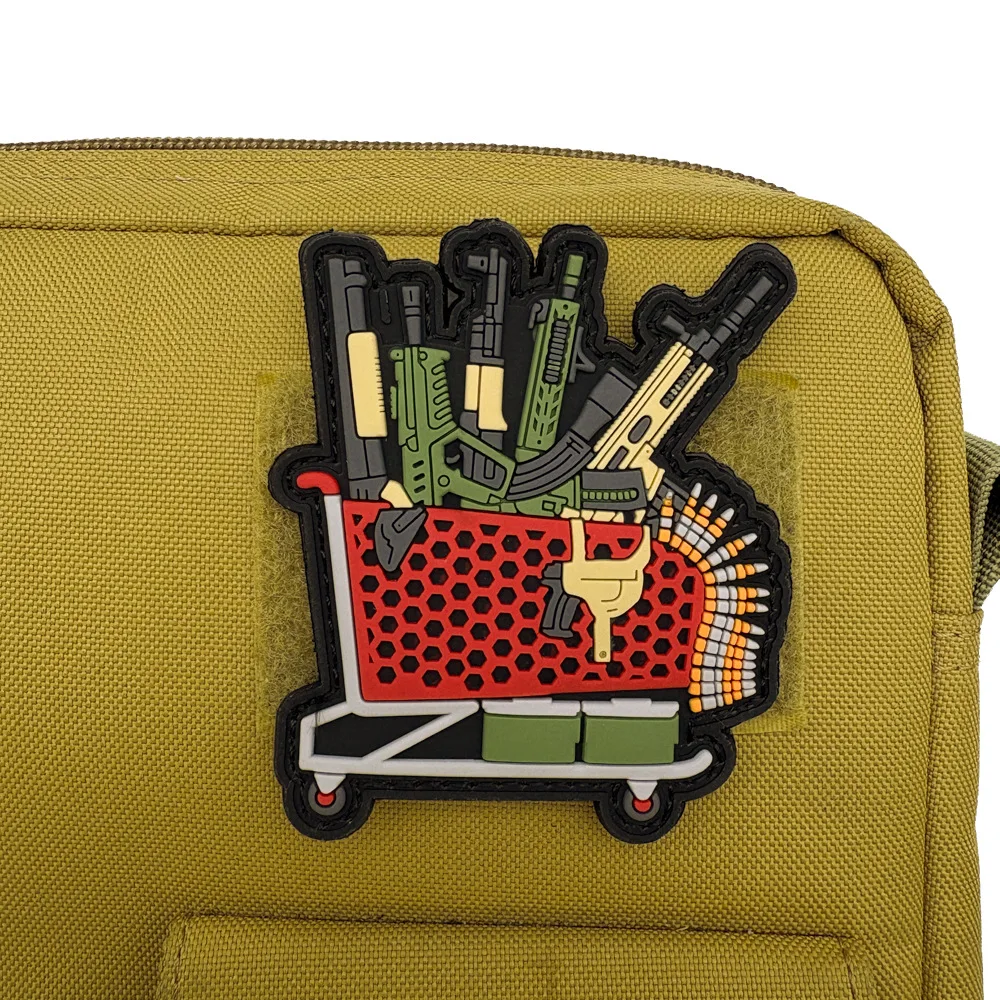 Insignia de moral de munición de ametralladora táctica, parche militar, parches de gancho y bucle de PVC 3D, brazalete, ropa, pegatina para mochila - imagen 5