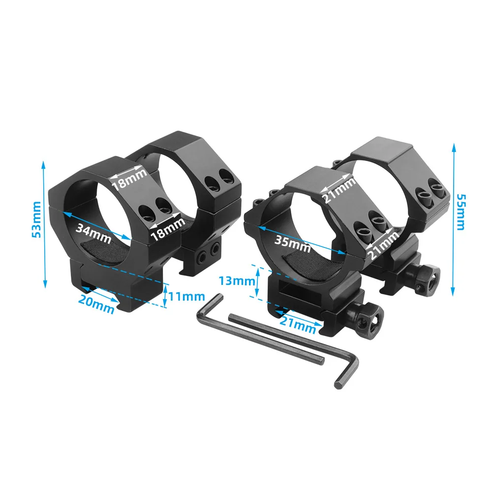 Anillo de montaje para mira telescópica, 35mm/34mm, carril de 20mm, mira óptica de una pieza, linterna, Base láser, soporte de montaje para mira telescópica - imagen 3