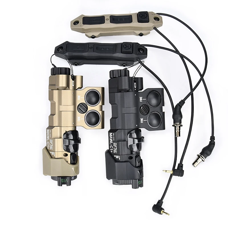 Láser táctico de Metal CNC MAWL C1 + táctico rojo verde IR con linterna LED blanca y interruptor de presión de doble enchufe de 20MM - imagen 3