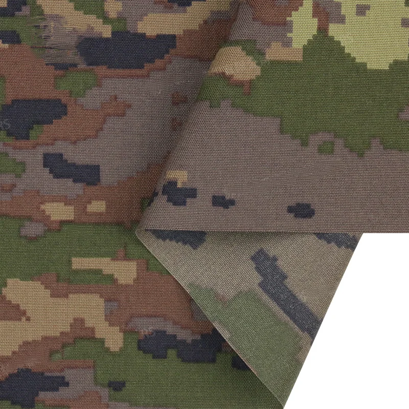 Tela de camuflaje español de nailon 500D, chaleco de equipo táctico, bolsa de tela, revestimiento de PU DIY