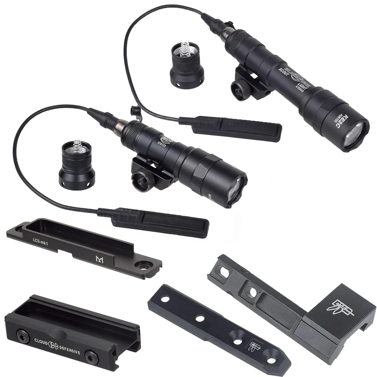 Surefire-linterna táctica M300A M300 M600, armas de Airsoft, luz de explorador, compatible con riel de 20MM con soporte de luz adaptable de compensación Thorntail