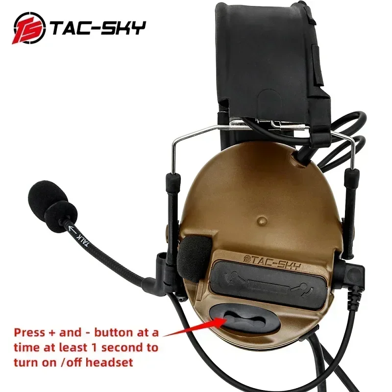 TAC-SKY TSCIII comunicación Dual cancelación de ruido pastilla táctica caza protección auditiva tiro C 3 auriculares - imagen 4