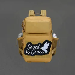 Parche bordado Saved By Grace, chaleco táctico, insignia de moral con gancho y bucle, pegatinas decorativas para mochila, parches para brazalete para ropa