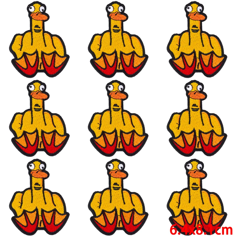 10 unids/lote parche de animales Punk parches bordados para planchar para ropa parches termoadhesivos en ropa parche Fusible cosido de Hip Hop - imagen 2