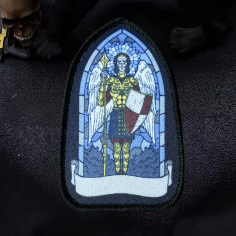 Parche de impresión del Arcángel Michael, insignia de moral táctica, gancho y bucle, apliques militares, mochila, chaleco, pegatinas, parches para ropa - imagen 5