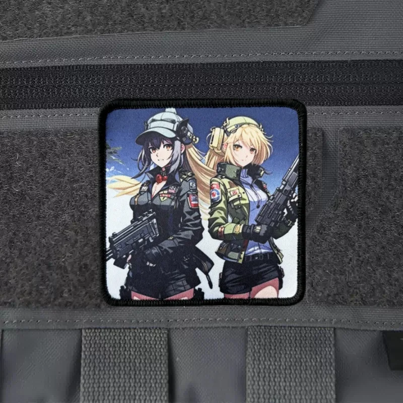 Parche táctico para chica con pistola para ropa, insignia de moral, parches militares, brazalete impreso, gancho, pegatinas para mochila - imagen 2