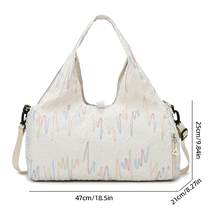 Bolso de hombro tipo bandolera para gimnasio y Yoga, bolsa de entrenamiento para viajes al aire libre con separación en seco y húmedo con compartimento para zapatos, bolso deportivo para Fitness - imagen 2