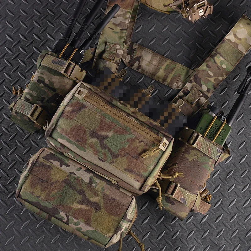 Chaleco táctico, bolsa de Radio, aparejo de pecho, bolsas laterales, soporte para Walkie Talkie, chaleco de caza para tiro al aire libre, paquete lateral de expansión - imagen 4