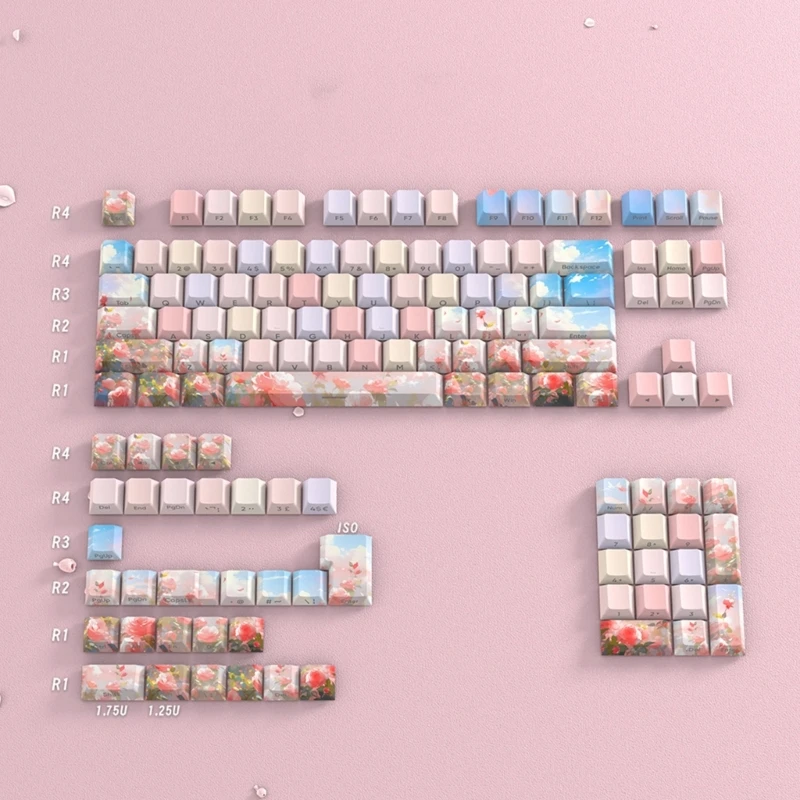 Teclas PBT doble disparo, teclas PBT subcamadas con tinte para 134 teclas para teclados mecánicos, color PBT - imagen 5