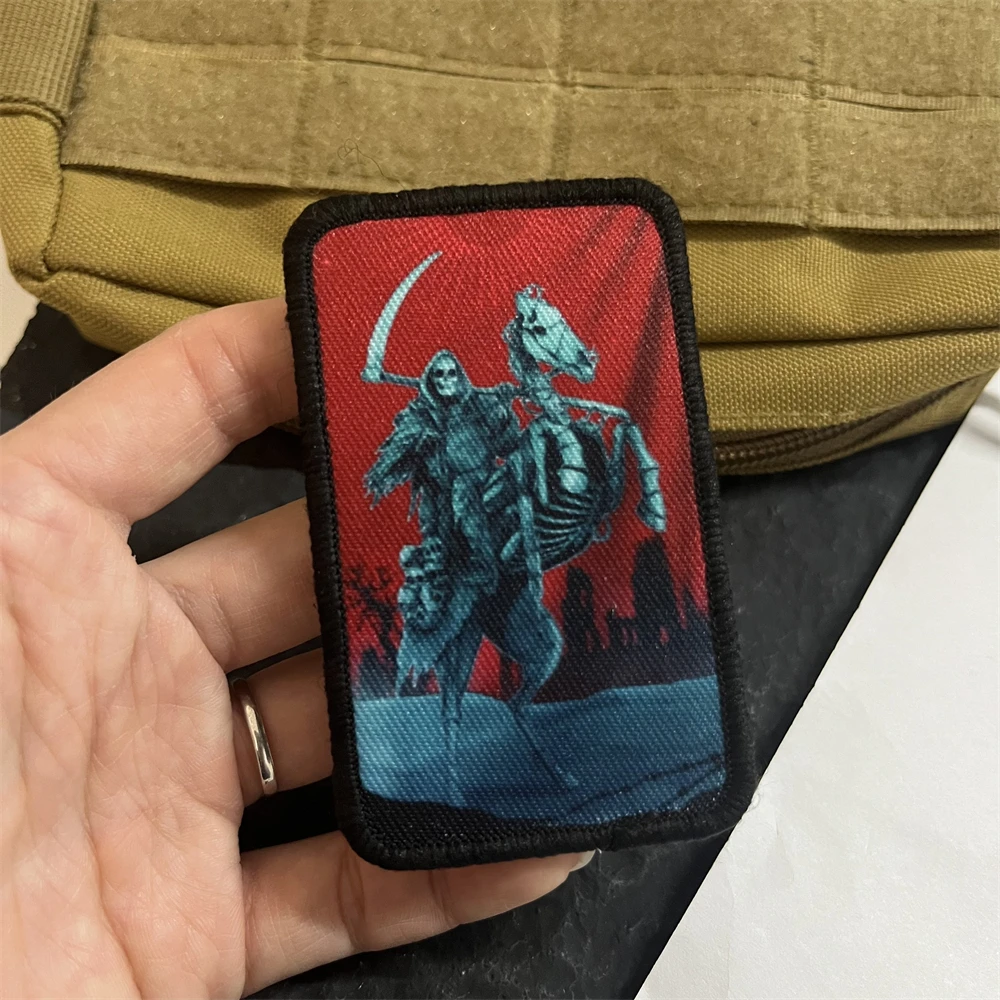 Parche táctico de moral de calavera "Reaper", brazalete militar, parches de gancho y bucle impresos para ropa, pegatina para mochila - imagen 2