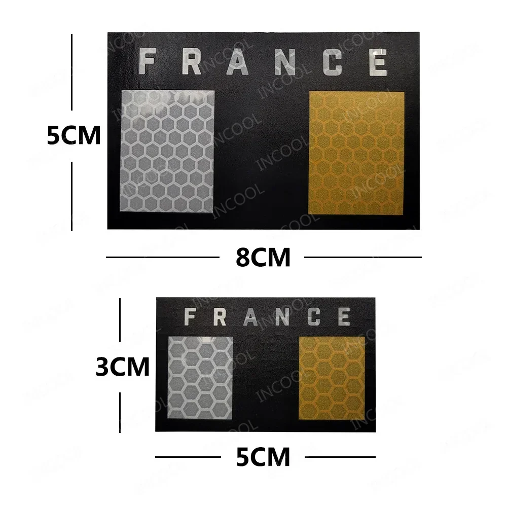 Parche táctico bandera Francia IR reflectante en PVC - imagen 3