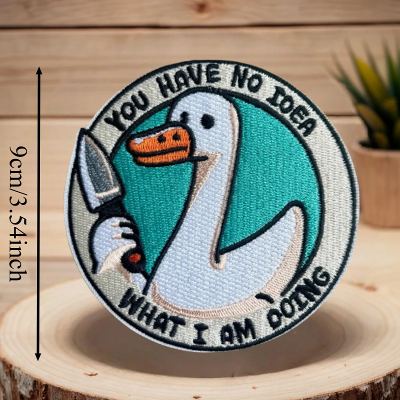 Parche bordado de pez y tigre, ganso tonto, insignia de moral con gancho y bucle táctico, pegatina decorativa para mochila, parches para brazalete para ropa - imagen 4