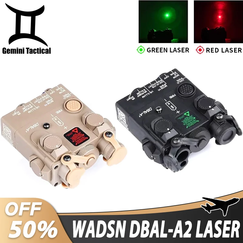 WADSN-DBAL-A2 de punto rojo/verde, láser único, Airsoft, Dbal, indicador de caza, vista Dbal A2, Base de montaje de liberación rápida, compatible con riel de 20MM - imagen 2