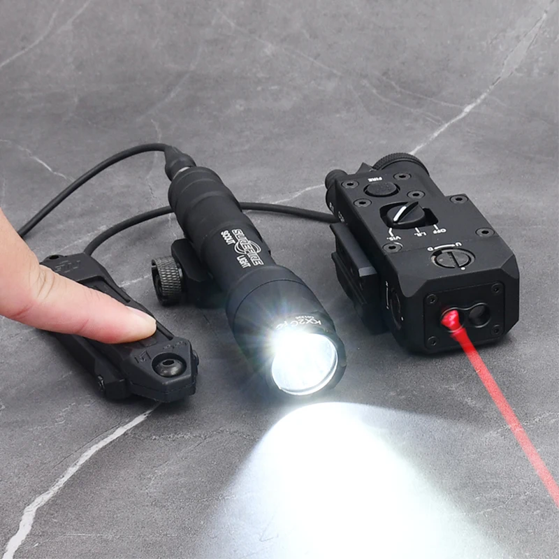 Linterna táctica CQBL IR todo metal doble haz LED blanco - imagen 2
