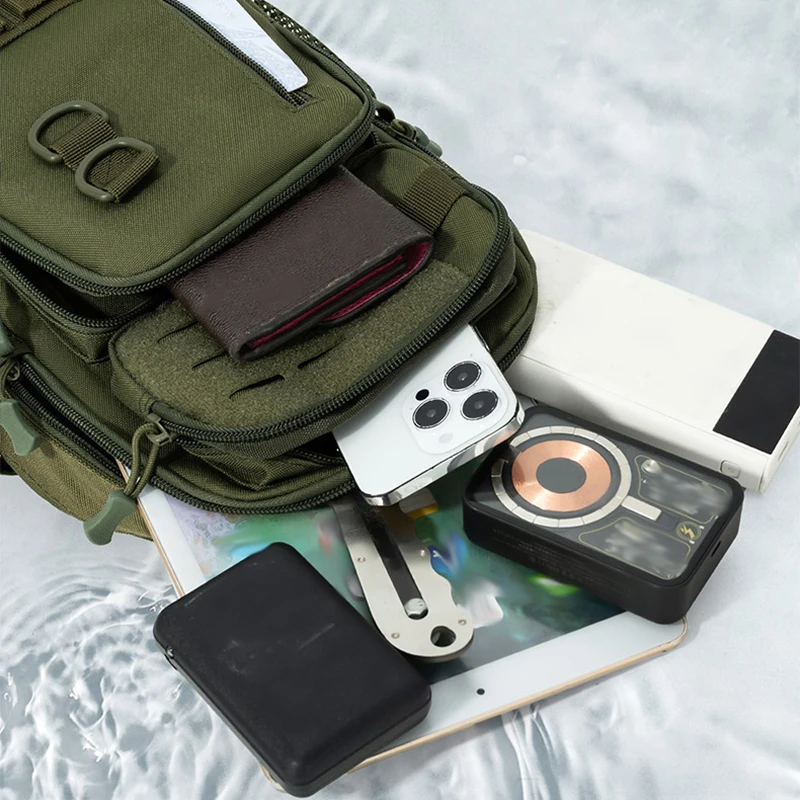 Bolsa táctica de pecho para senderismo al aire libre, bolso cruzado deportivo para pesca y caza, sistema Molle con gancho y bucle, bolsa de viaje para acampar y ciclismo para hombre - imagen 4