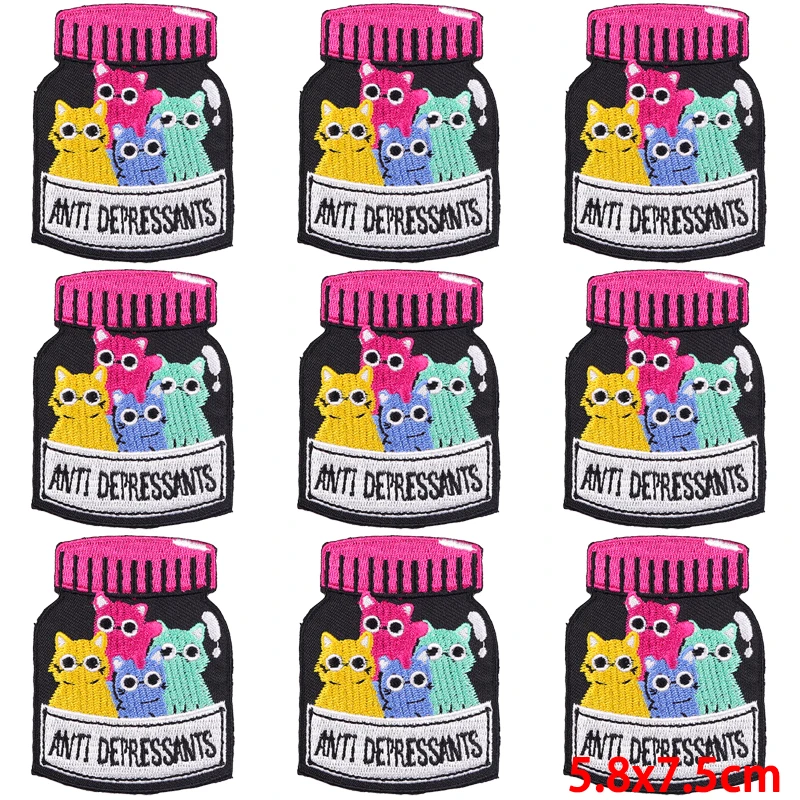 Parches bordados de animales para ropa, costura Punk de Hip Hop, parche Fusible para planchar, parche bordado para ropa, 10 unidades por lote - imagen 2