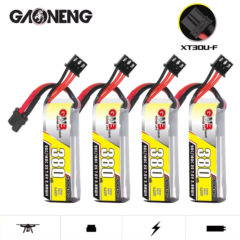 Batería LiPo GNB 380mAh 2S 7.6V para drone FPVrc - imagen 2