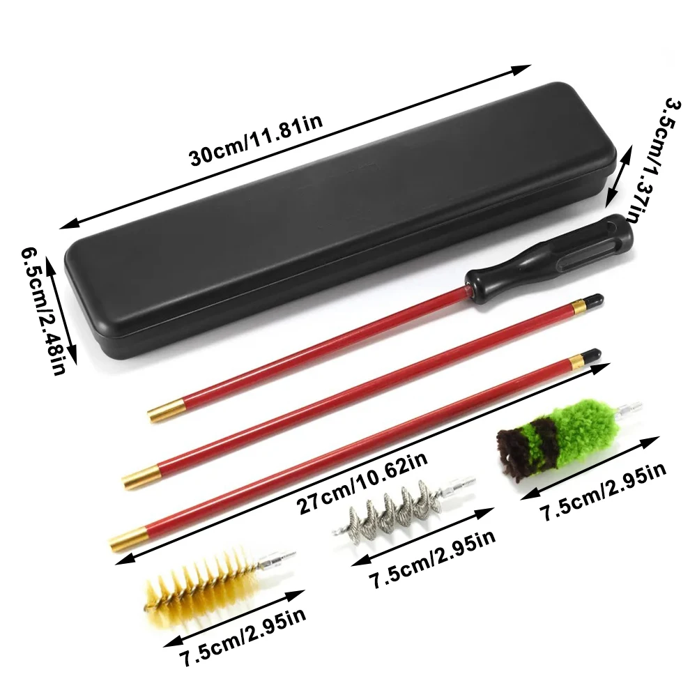 Kit de limpieza de pistola táctica Universal, 7 Uds., cepillos para Rifle, herramienta, pistola, varilla de latón, Kit de limpieza para 12GA 20GA 28G - imagen 5