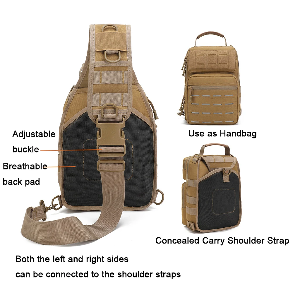 Mochila para deportes al aire libre, mochila de hombro Molle, rango de asalto, mochila de pecho para ciclismo, senderismo, Camping y senderismo - imagen 3