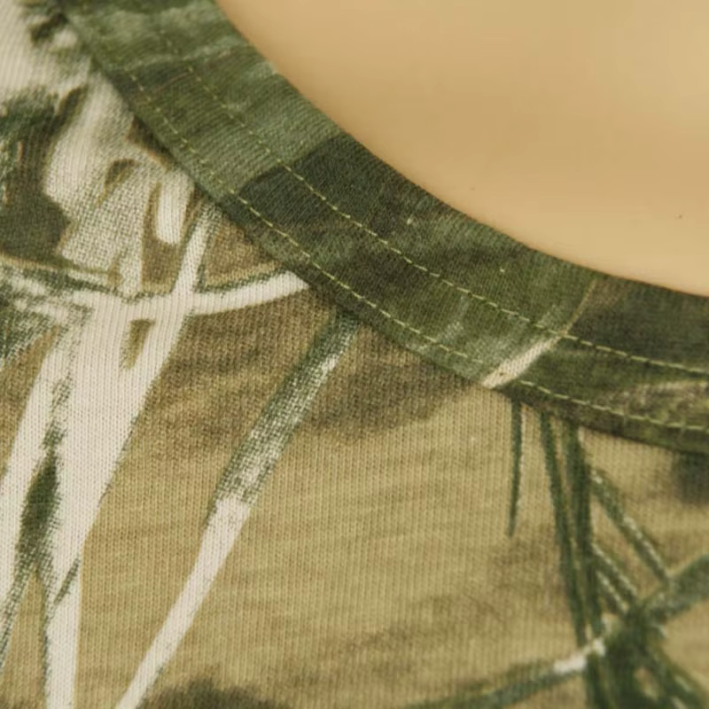 Camiseta camuflaje hoja muerta verano – Algodón caza naturaleza transpirable - imagen 5