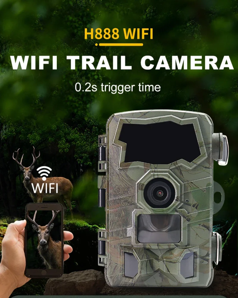 H888 Cámara de caza WiFi con visión nocturna y seguimiento - imagen 2