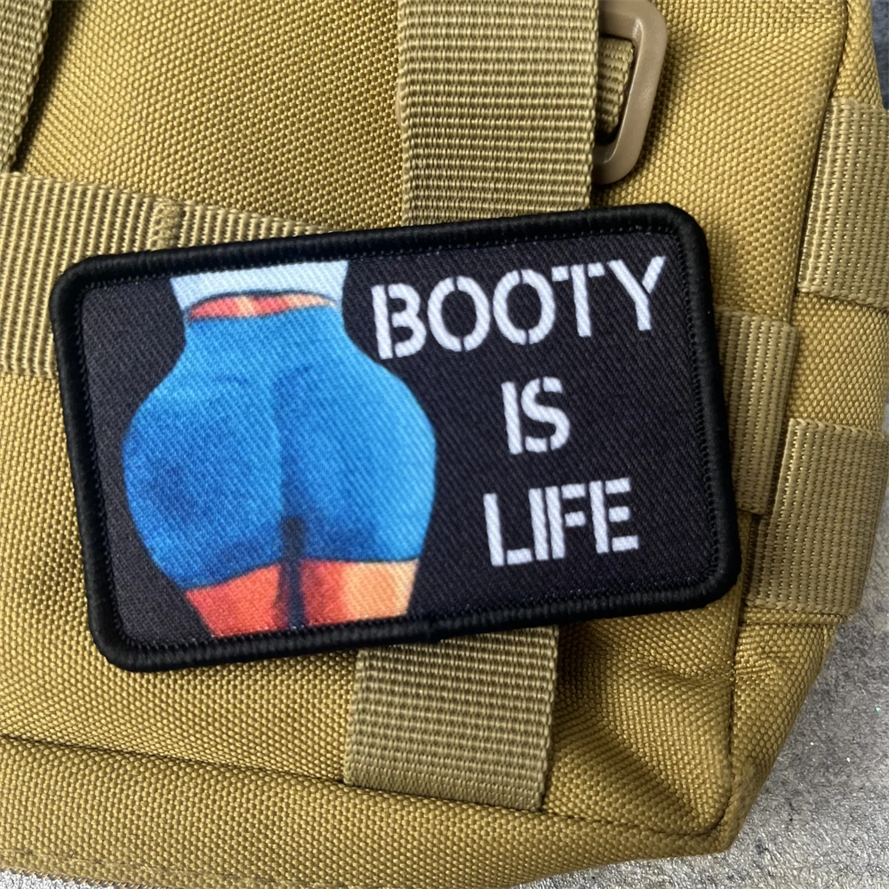 Booty Is Life Meme Fitness sentadillas divertido insignia de moral parche emblema militar brazalete táctico gancho bucle ropa mochila pegatinas - imagen 5