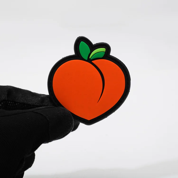 Parche táctico de PVC de melocotón, insignia de moral de piña, insignia militar con llama divertida, gancho y bucle, pegatinas de brazalete para ropa y mochila - imagen 2