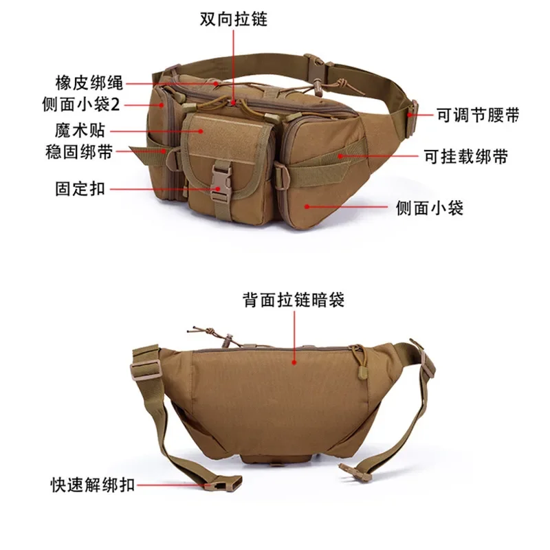 Riñonera táctica impermeable Oxford MOLLE – Bolsa de cintura viaje - imagen 5