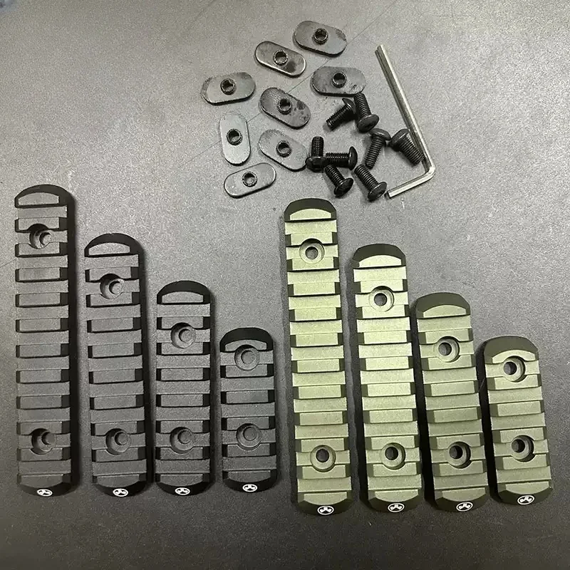 Carril guía de nailon Element MLOK con tiras de madera en forma de pez, riel guía metálico ajustable de 20 mm con diseño de espina de pescado. - imagen 2