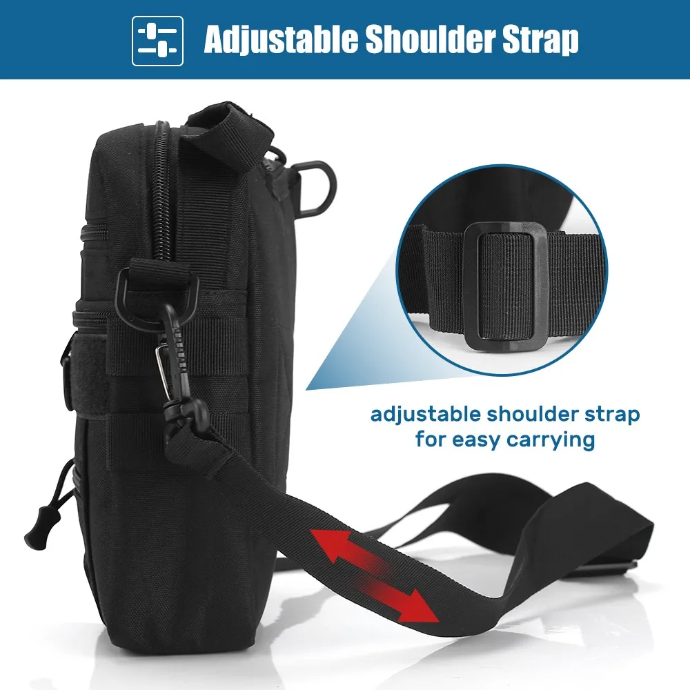 Bolsa de transporte oculta para pistola, bolso táctico de hombro para pistola, funda para pistola de acceso rápido, bolsa EDC para caza al aire libre, organizador Molle - imagen 2