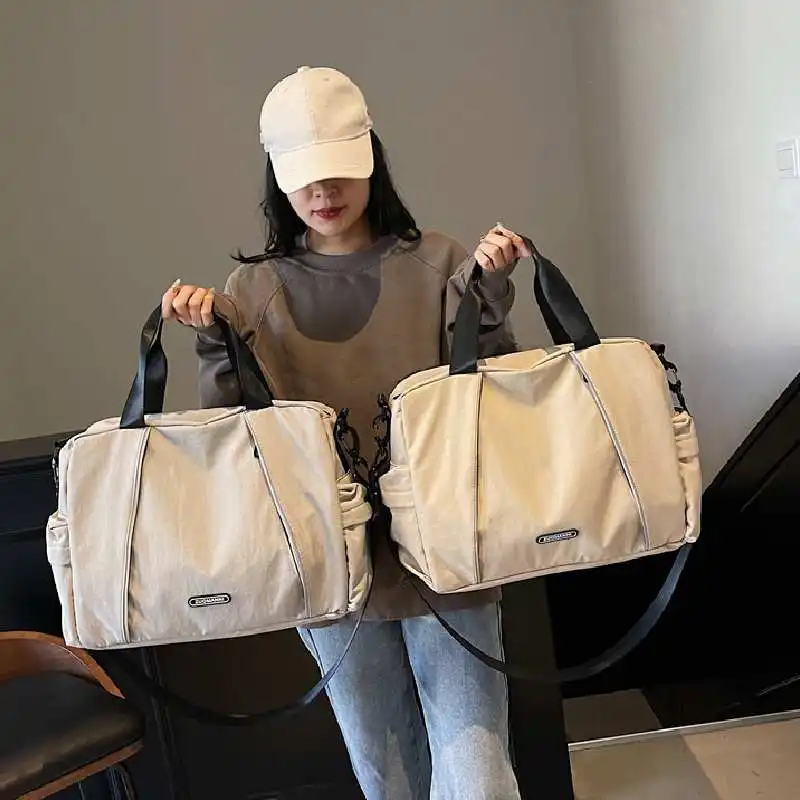 Bolso deportivo para Fitness, gimnasio seco y húmedo, Yoga, viaje, Camping, bolso de hombro tipo bandolera, viaje de negocios, estudiantes, entrenamiento, bolsa de lona - imagen 2