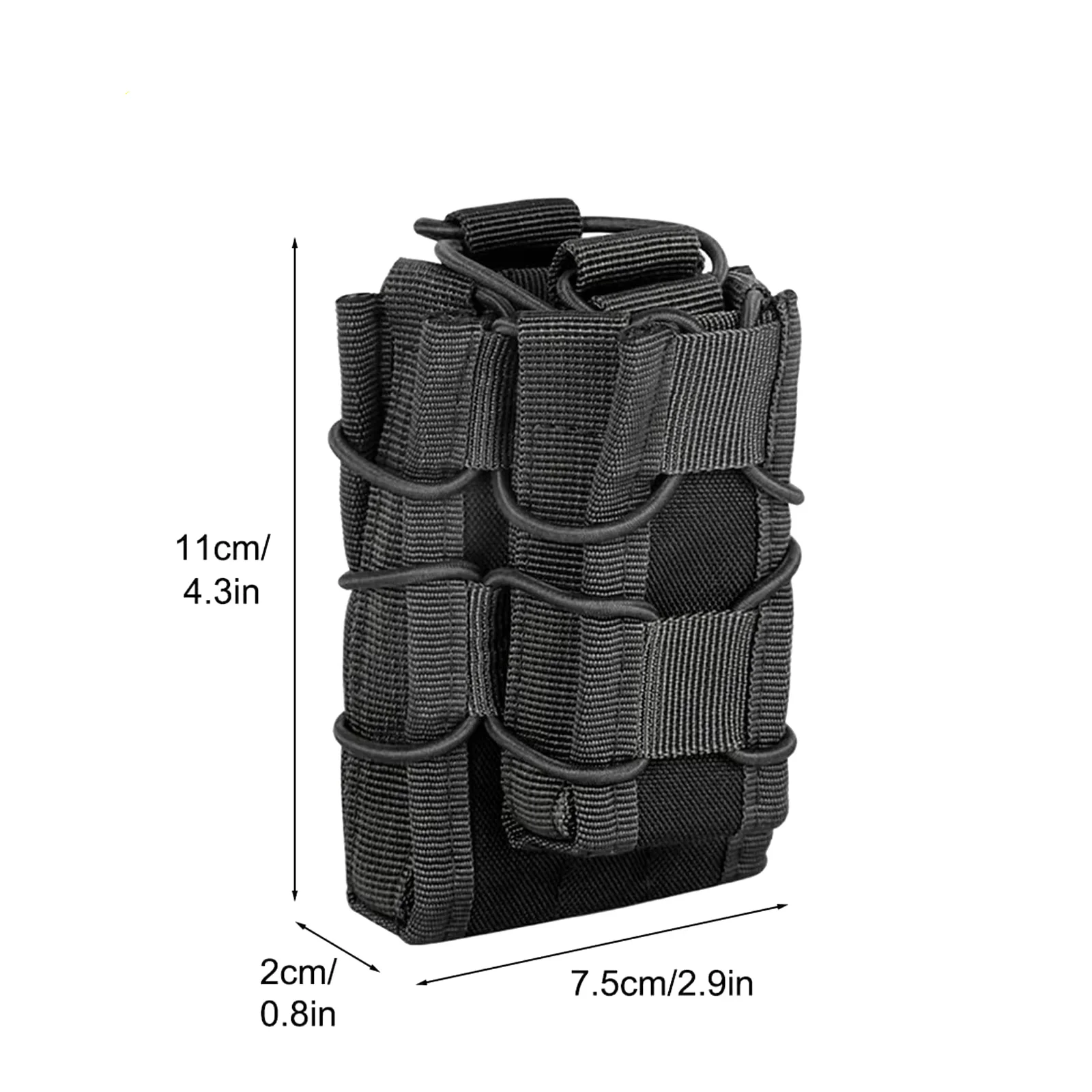 Funda para revistas de pistola, bolsa para pistola Molle con tapa abierta para revistas de una sola pila, bolsas de nailon de alta calidad - imagen 4