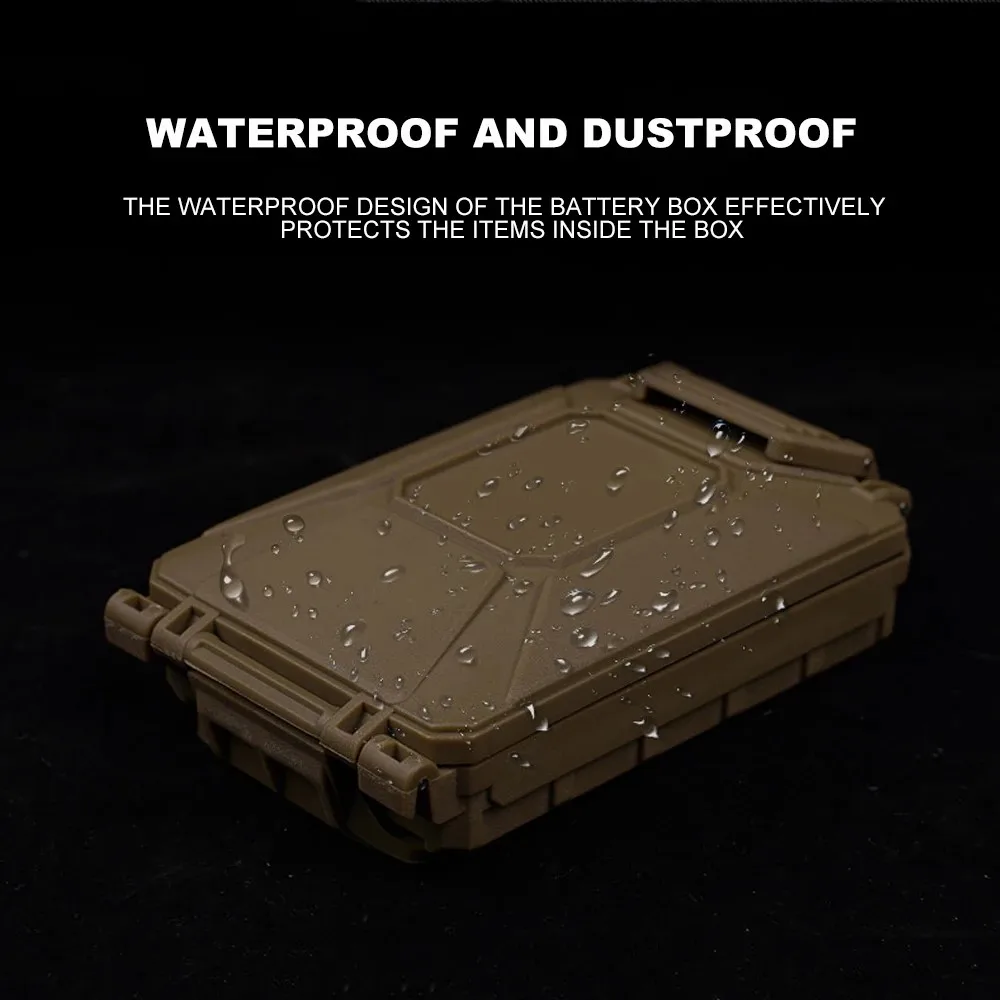 Caja de almacenamiento de batería táctica, caja impermeable para CR2032 AAA 18650 18350 CR123A MOLLE, accesorios para chaleco Airsoft de caza - imagen 5