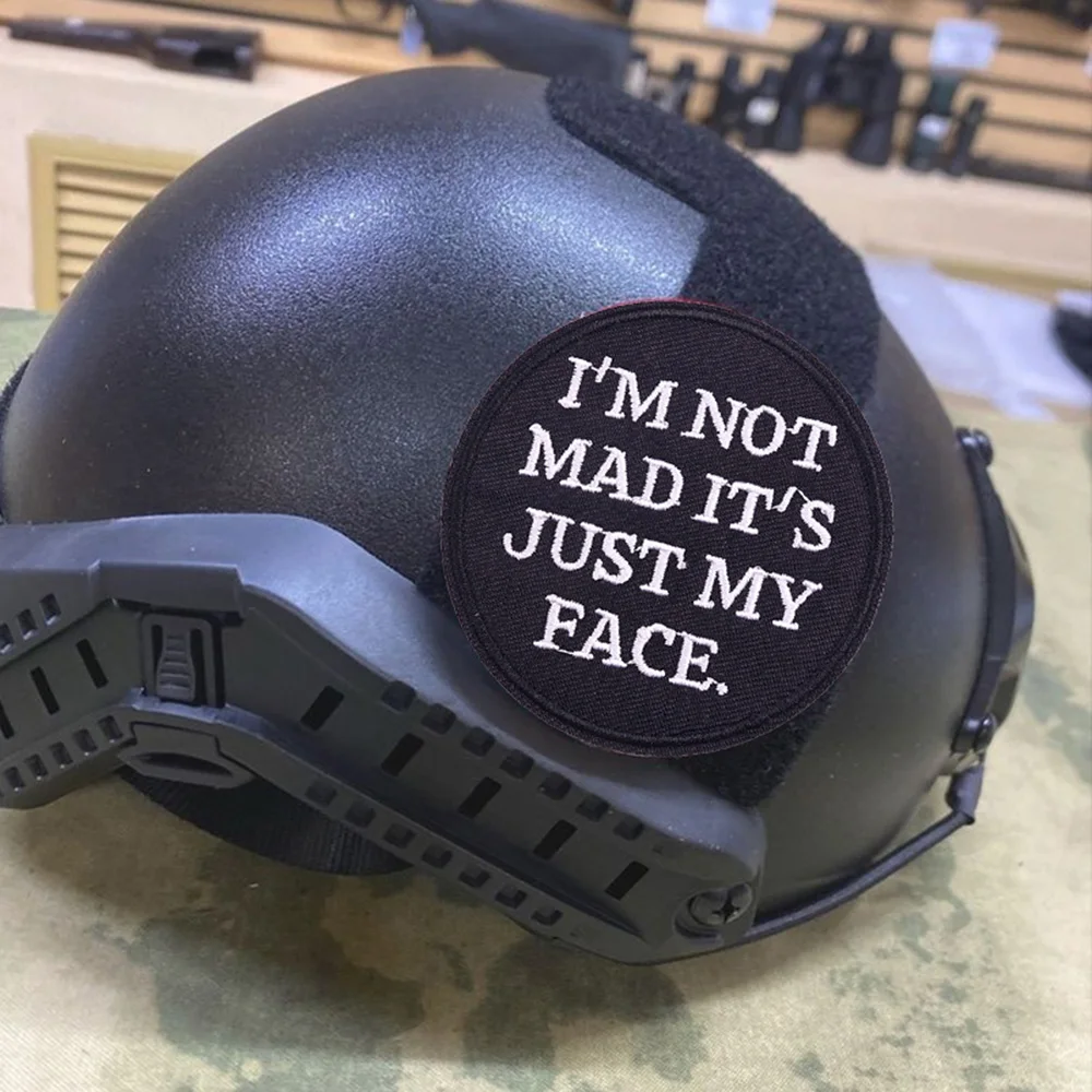 No soy MAD, es solo mi cara, parches divertidos, parche termoadhesivo, insignia de moral táctica, brazalete militar, accesorios para mochila, pegatinas - imagen 4