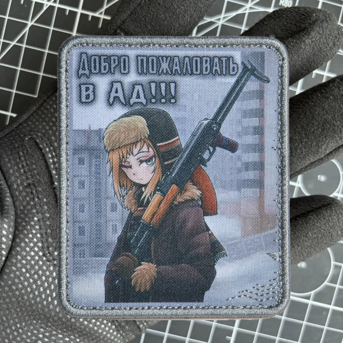 Parche táctico "Welcome to Hell", parches de Velcro impresos, insignia de la bandera del ejército militar, brazalete, pegatinas de mochila Chevron - imagen 3