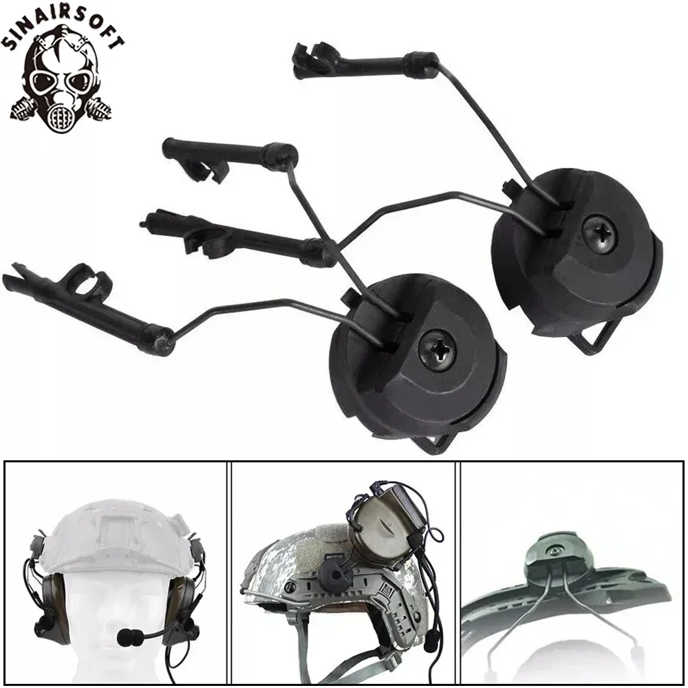 SINAIRSOFT-Soporte de auriculares tácticos, conjunto de adaptadores de riel de arco para casco Fast Ops Core, serie Comtac II, auriculares militares con cancelación de ruido - imagen 5